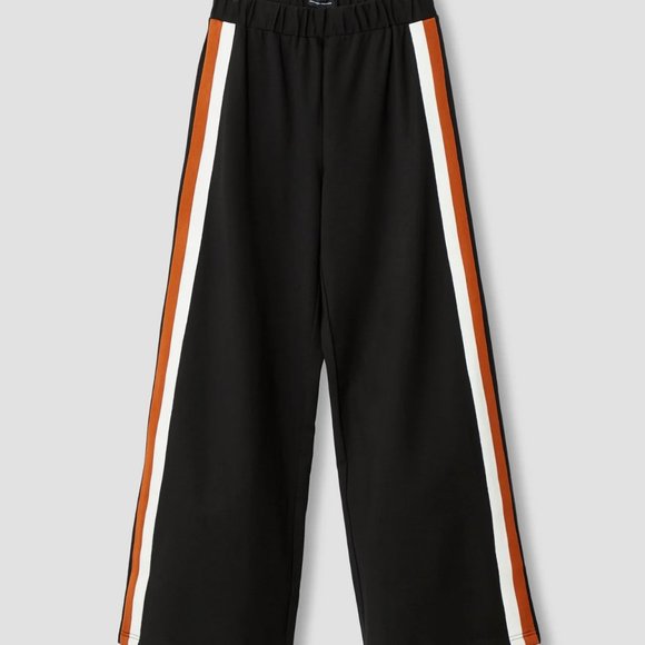 Universal Standard Stephanie Wide Leg Stripe Ponte Ochre/White Stripe sz 26 XL - Picture 2 of 3